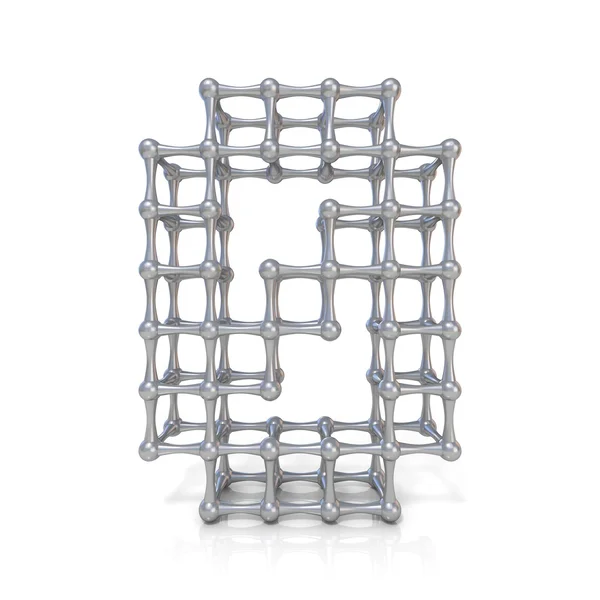 Metal lattice digit number ZERO 0 3D — Stock Photo, Image