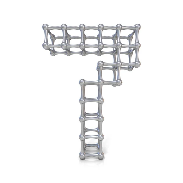 Metal lattice digit number SEVEN 7 3D — Stock Photo, Image