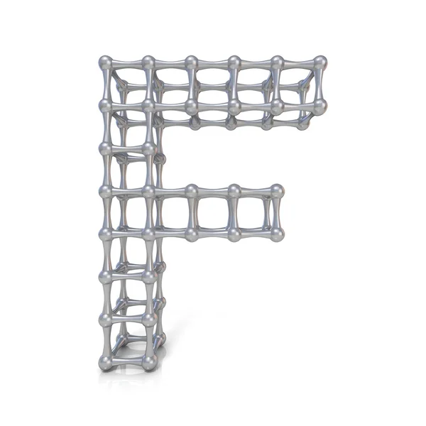 Metall galler teckensnitt bokstaven F 3d — Stockfoto