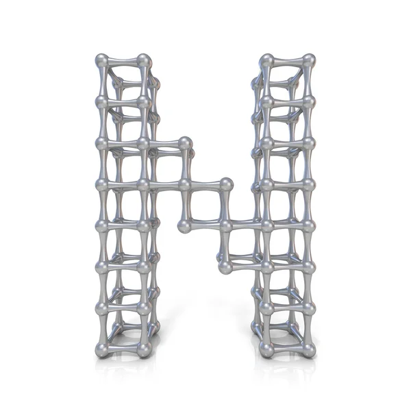 Metal lattice letra da fonte N 3D — Fotografia de Stock
