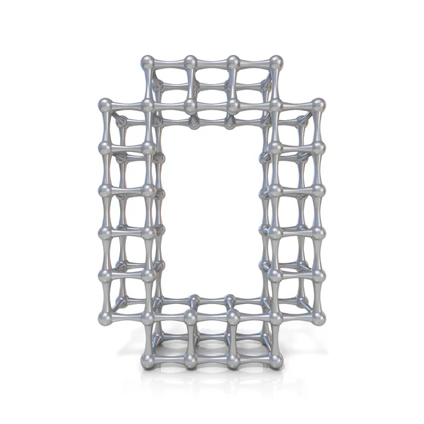 Metal lattice font letter O 3D — Stock Photo, Image