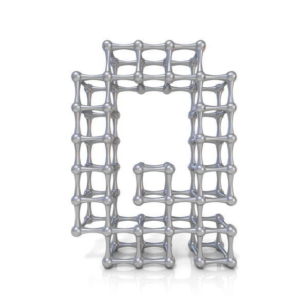 Metal lattice font letter Q 3D — Stock Photo, Image