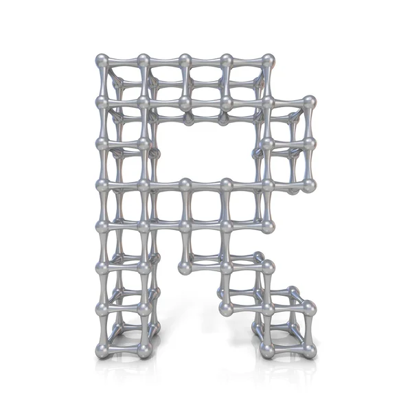Metal lattice font letter R 3D — Stock Photo, Image