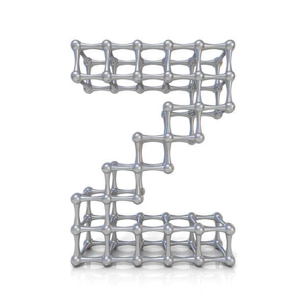 Metalowe kraty czcionki litery Z 3d — Zdjęcie stockowe