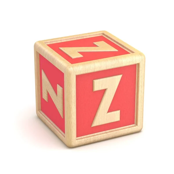 Letter Z houten alfabet blokken lettertype gedraaid. 3D — Stockfoto