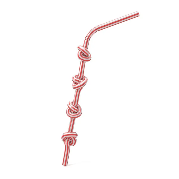 Drinking straw knotted. 3D — Stock Photo, Image