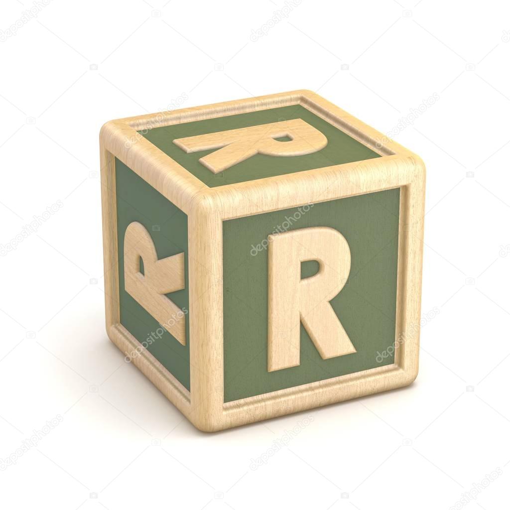 Letter R Wooden Alphabet Blocks Font Rotated 3d Stock