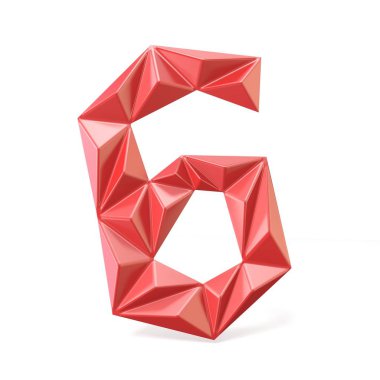 Kırmızı modern üçgen yazı tipi basamak altı 6 3d
