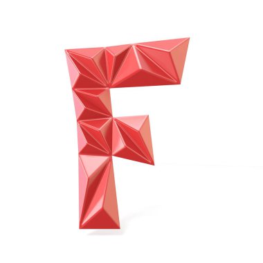 Kırmızı modern üçgen yazı mektup F. 3d