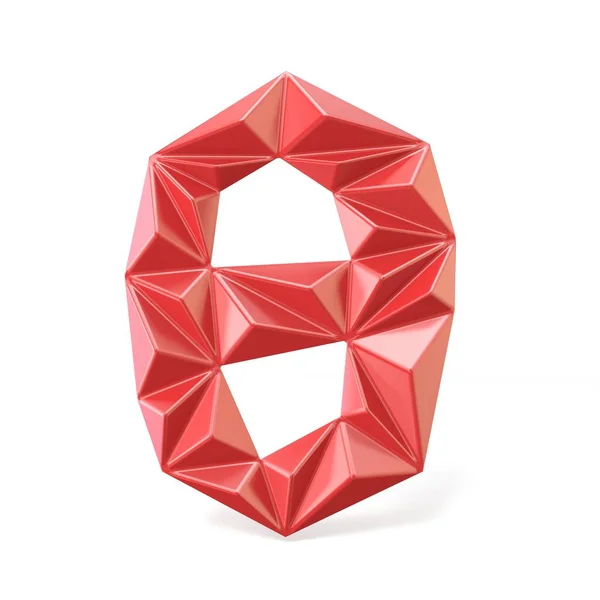 Rojo moderno triangular fuente dígito CERO 0 3D —  Fotos de Stock