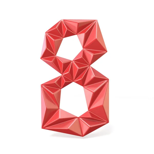 Rojo moderno dígito de fuente triangular OCHO 8 3D —  Fotos de Stock
