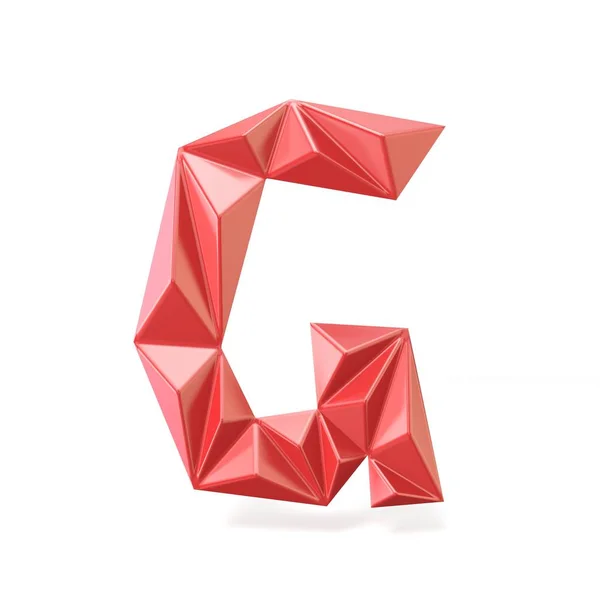 Red modern triangular font letter G. 3D — Stock Photo, Image