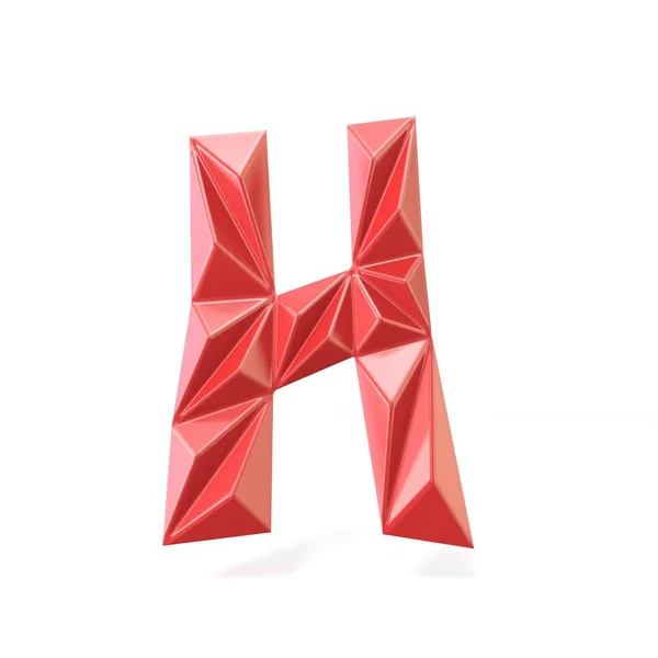 Rosso caratteri triangolari moderni letter H. 3D — Foto Stock