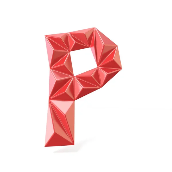 Letra de fonte triangular moderna vermelha P. 3D — Fotografia de Stock