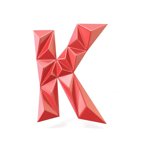 Kırmızı modern üçgen yazı mektup K. 3d — Stok fotoğraf