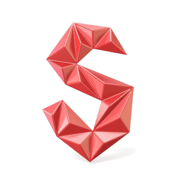 Letra triangular moderna roja S. 3D —  Fotos de Stock