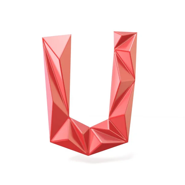 Letra roja triangular moderna U. 3D —  Fotos de Stock