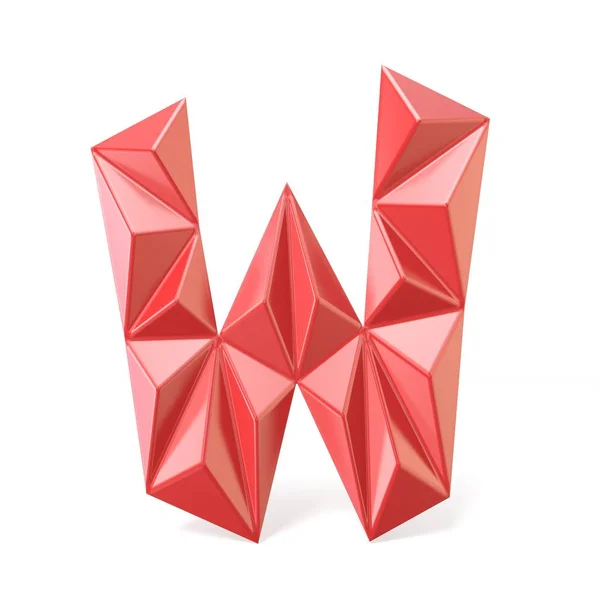 Rosso caratteri triangolari moderni letter W. 3D — Foto Stock