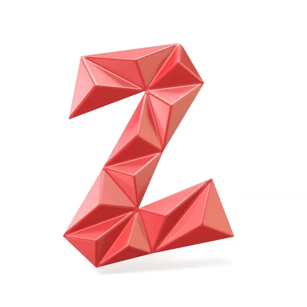 Red modern triangular font letter Z. 3D — Stock Photo, Image