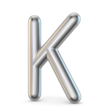 Metal alfabe sembol. K harfi 3d