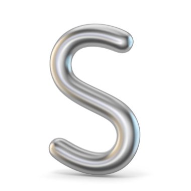Metal alfabe sembol. S harfi 3d