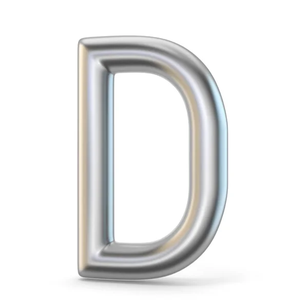 Metall alfabetet symbol. Bokstaven D 3d — Stockfoto