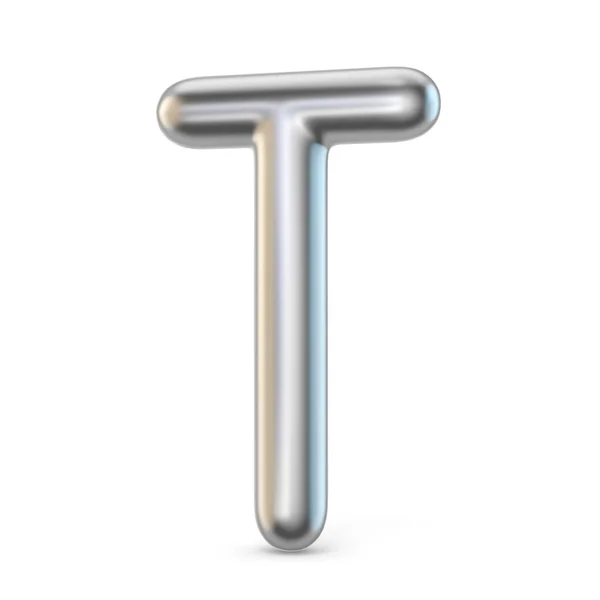 Símbolo de alfabeto metálico. Letra T 3D — Foto de Stock