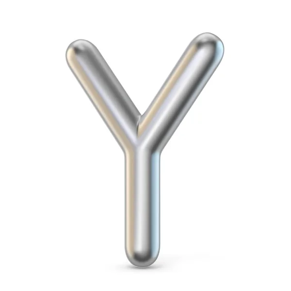 Simbolo dell'alfabeto metallico. Lettera Y 3D — Foto Stock
