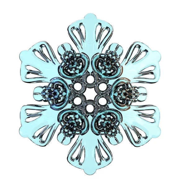 3D ілюстрація Snowflake — стокове фото
