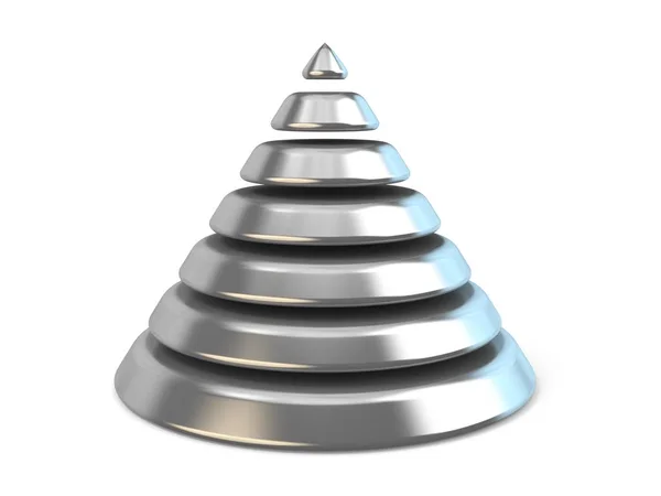 Cone de aço com sete níveis. 3D — Fotografia de Stock