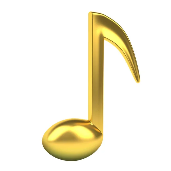 Złota muzyka notatka. 3D — Zdjęcie stockowe