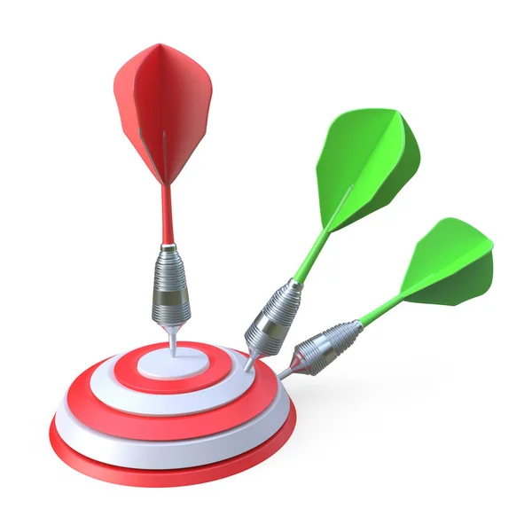 Darts hitting a target 3D — Stock Photo, Image