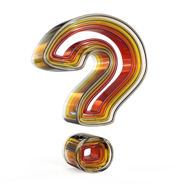Plastic layered transparent question mark. 3D — Stock Photo, Image