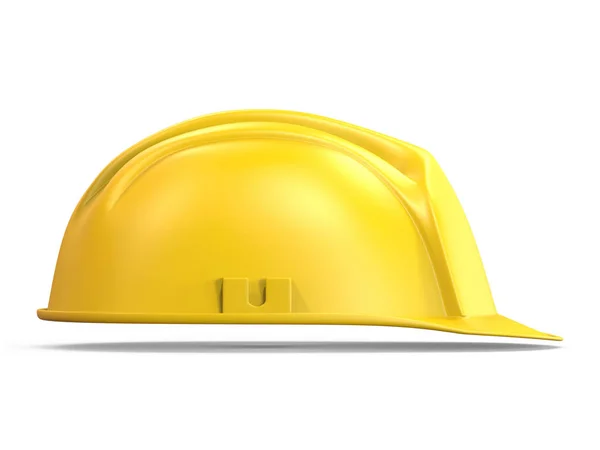 Casco de seguridad amarillo vista lateral 3D — Foto de Stock