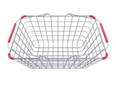Alışveriş sepeti yan metal görüntülemek 3d