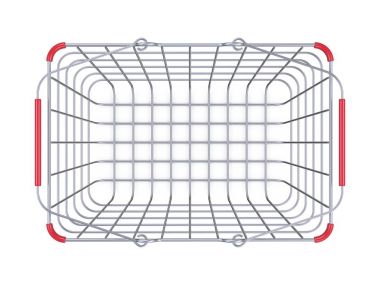 Alışveriş sepeti üstten görünüm metal 3d