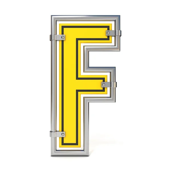 Señal de tráfico enmarcada FONT letra F 3D — Foto de Stock