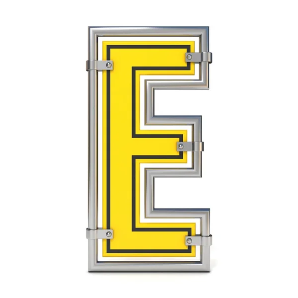 Señal de tráfico enmarcada FONT letra E 3D —  Fotos de Stock