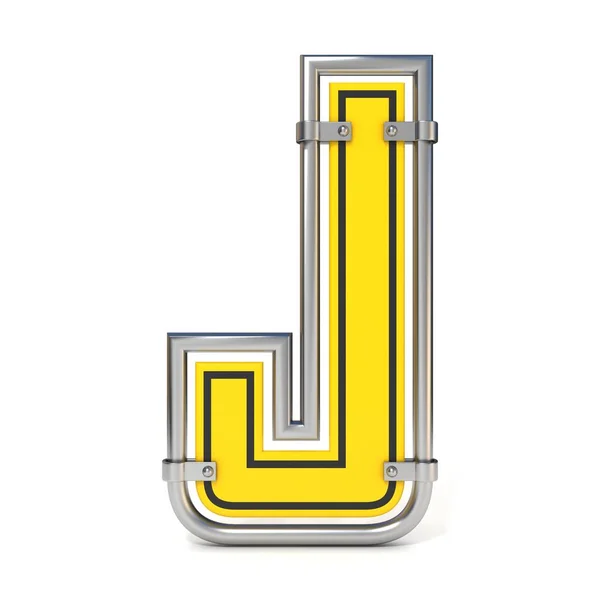 Semn rutier încadrat FONT litera J 3D — Fotografie, imagine de stoc