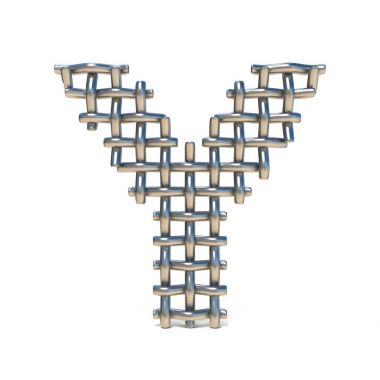 Metal tel kafes yazı tipi mektup Y 3d