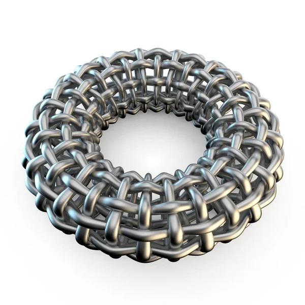 Abstrato metal malha torus 3D — Fotografia de Stock