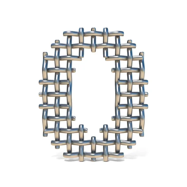 Carattere Metal Wire mesh Numero 0 ZERO 3D — Foto Stock