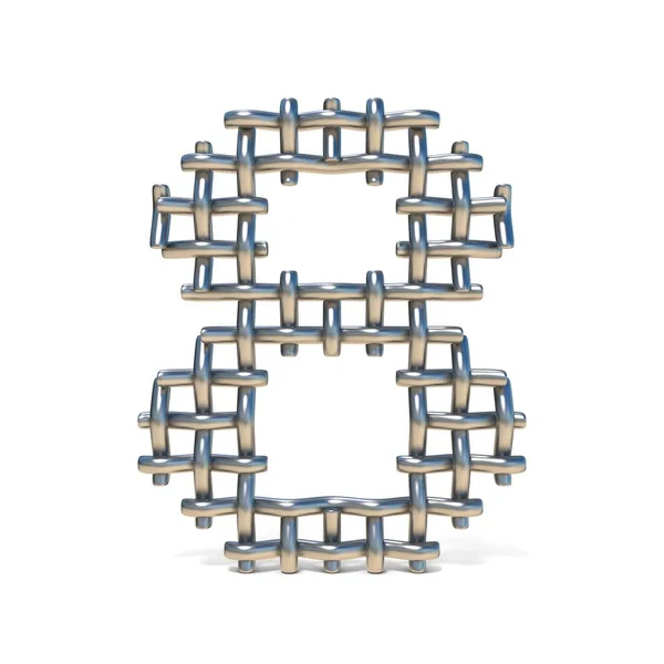 Carattere Metal Wire mesh Number 8 EIGHT 3D — Foto Stock