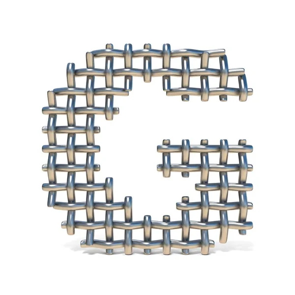 Metal tel kafes yazı tipi mektup G 3d — Stok fotoğraf