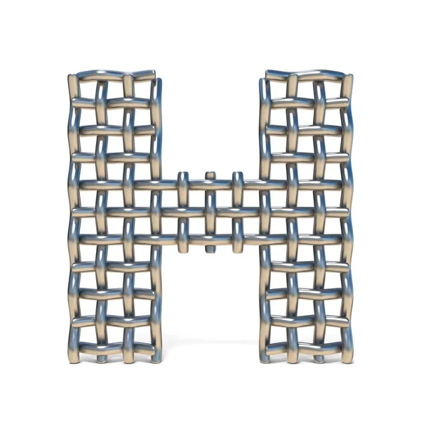 Шрифт металлической проволоки LETTER H 3D — стоковое фото