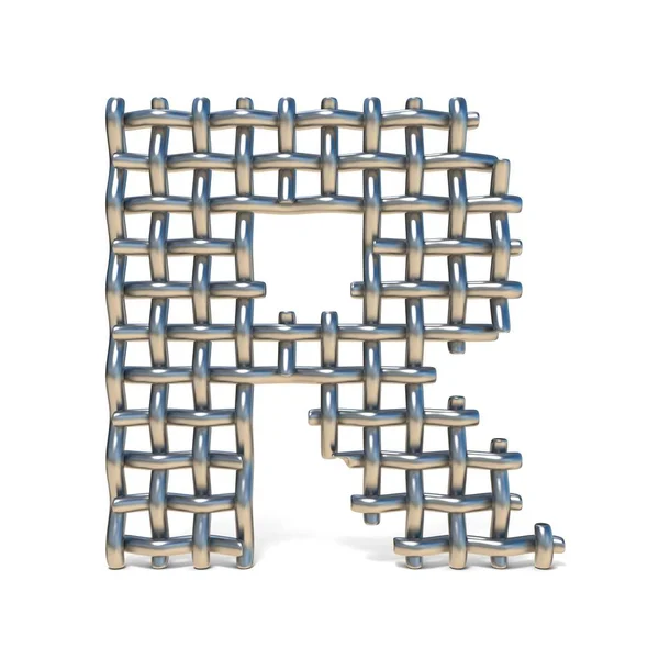 金属ワイヤ メッシュのフォント文字 R 3d — ストック写真