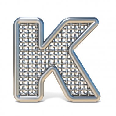Anahattı hazırlanmış metal tel kafes yazı tipi mektup K 3d
