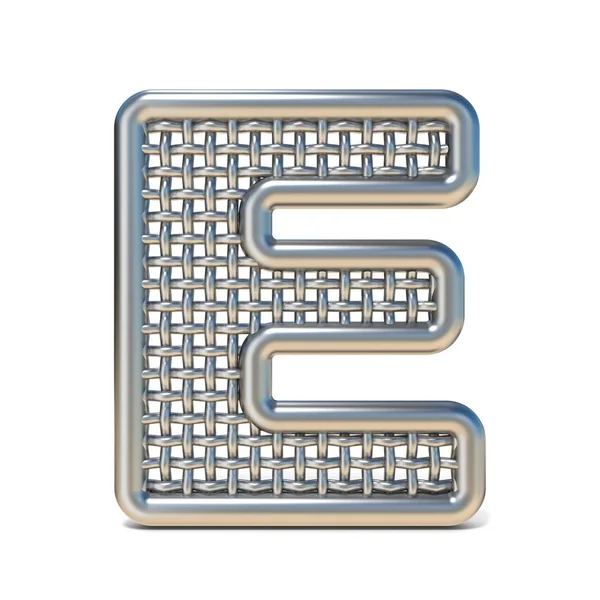 Περιγραμμένη μεταλλικό σύρμα ματιών γραμματοσειρά γράμμα E 3d — Φωτογραφία Αρχείου