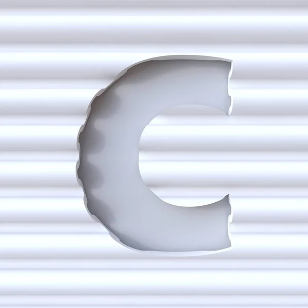 Cut out font in wave surface LETTER C 3D — Stock Photo, Image