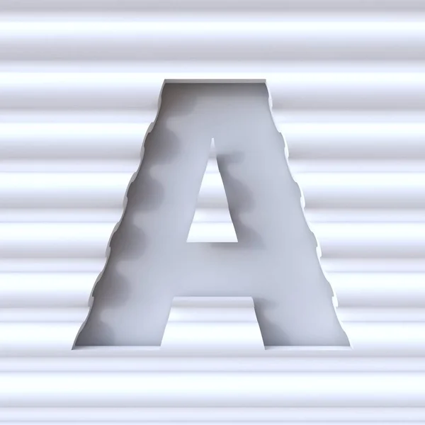 Cut out font in wave surface LETTER A 3D — Stock Photo, Image